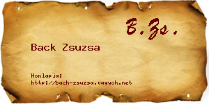 Back Zsuzsa névjegykártya